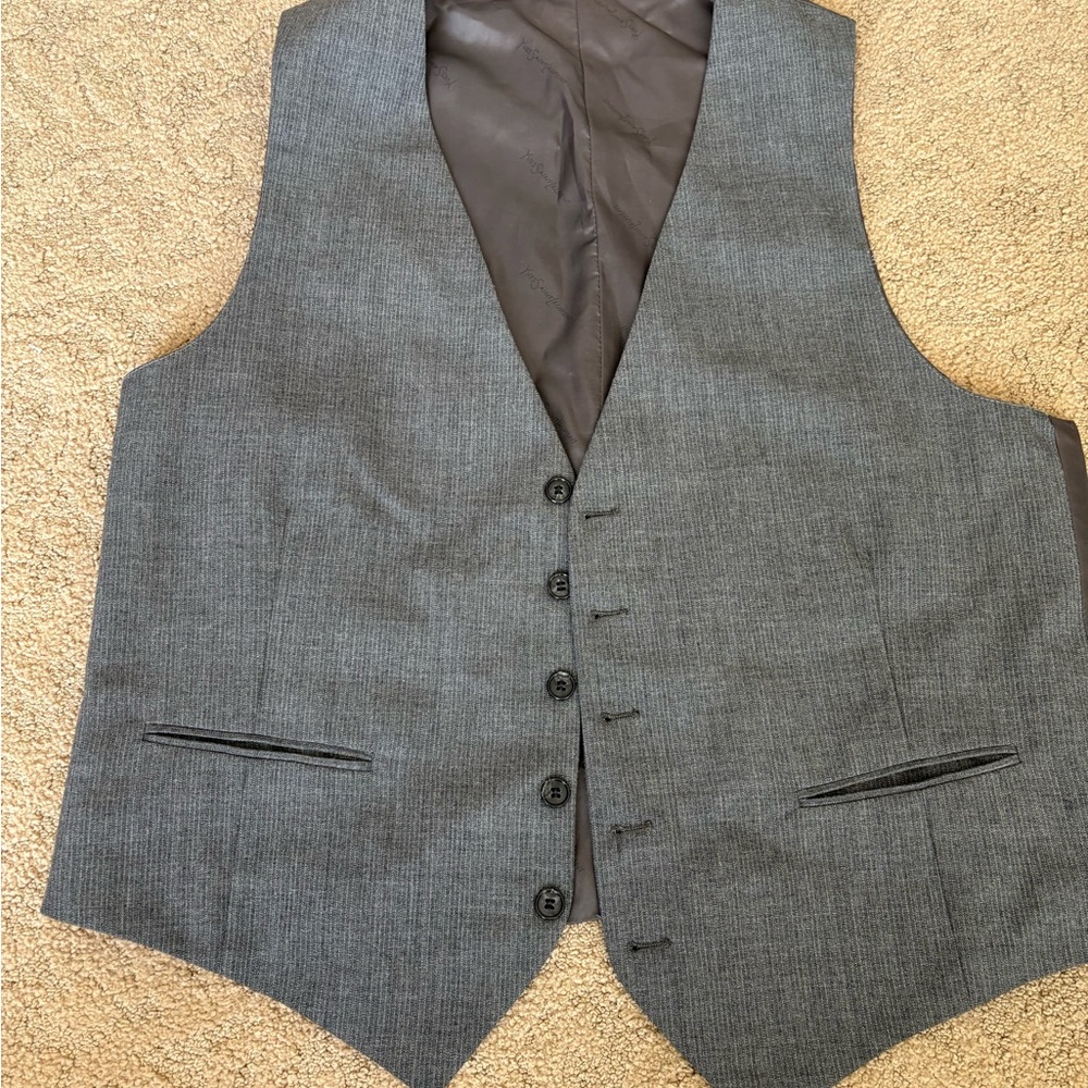 Yves Saint Laurent Charcoal Gray Men's Vest